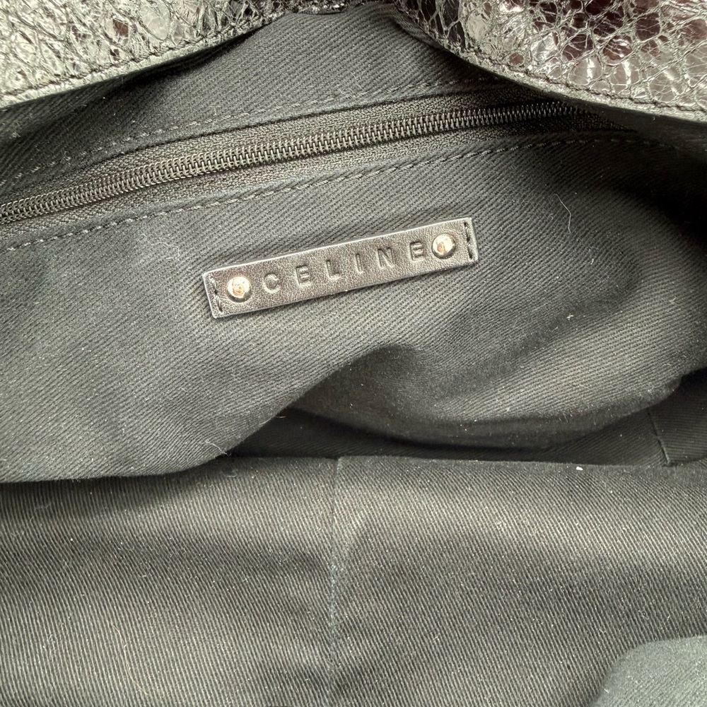 Celine Black Python Embossed Hobo Bag - image 7